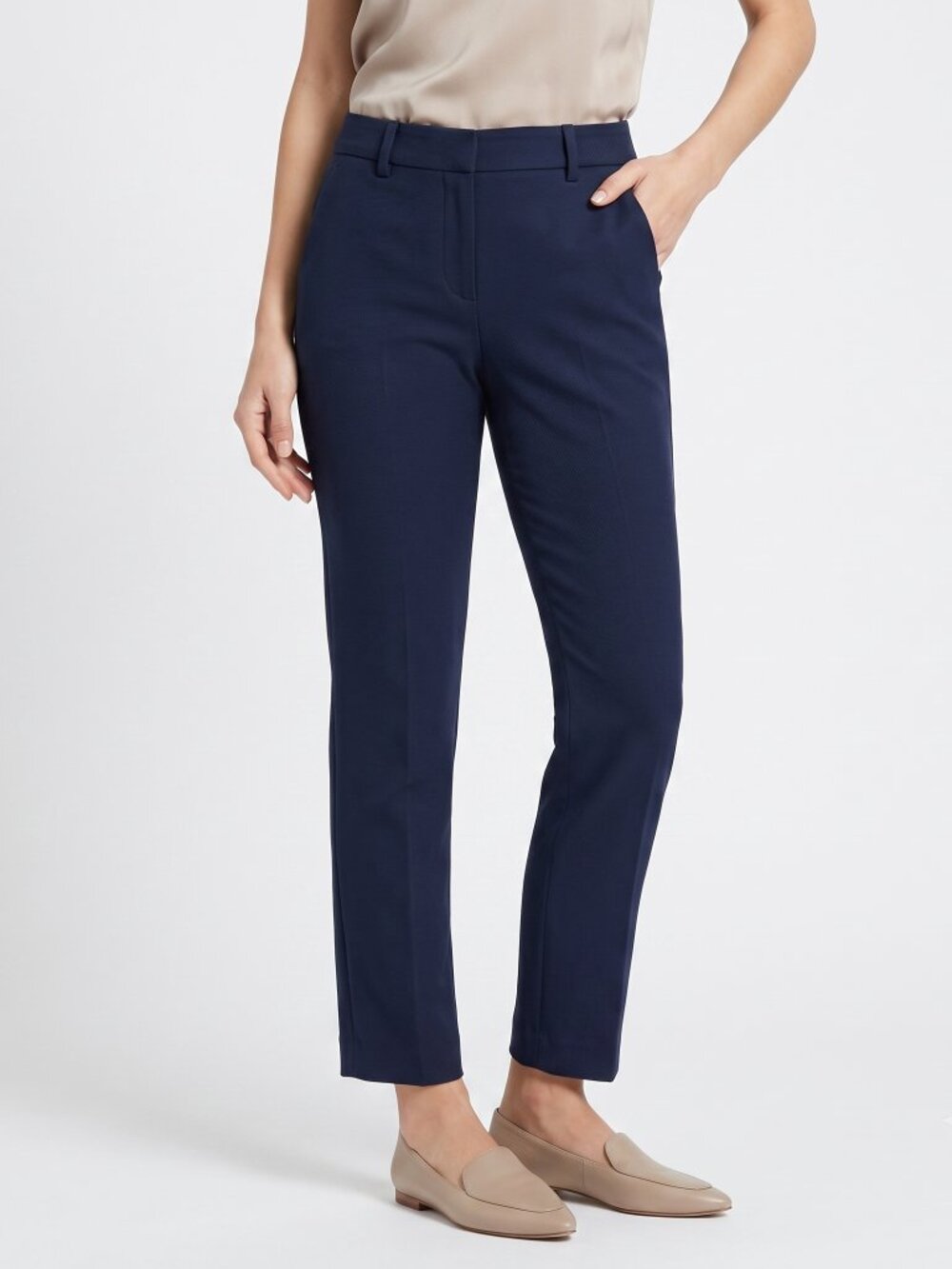*Kenar Navy Blue Ankle Dress Pants